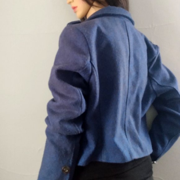 Dollhouse Outerwear Blazer Blue And Black Wool/Shell Blend W/Lining: Size Small - Picture 4 of 17